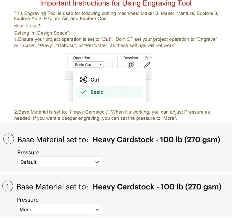OVAN Engraving Tip + Scoring Tip + Fine Debossing Tip + QuickSwitch Housing for Cricut Maker 3/Maker/Venture/Explore 3/Air 2/Air, 3-in-1 Tool Set for Cricut Engrave/Score/Deboss Designs on Materials - Image 4
